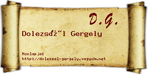 Dolezsál Gergely névjegykártya